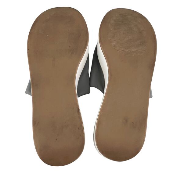 J/Slides Platform Sandals Slides 8 Gray White - Picture 9 of 11